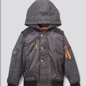 Urban Republic Bomber - Charcoal Space Dye Hooded jacket BOYS 14-16 NWT